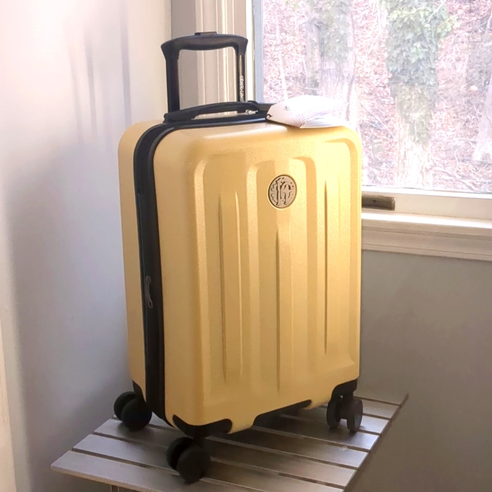 CAVALLI CLASS 20 Inch Logo Hardside Spinner Suitcase Champagne